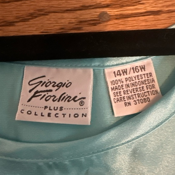 Giorgio Fiorelli Light Blue Satin Blouse - Picture 2 of 3